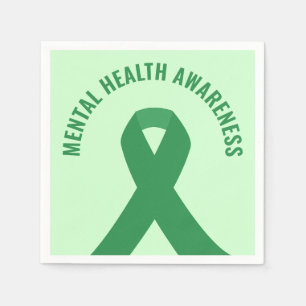 Mental Health Awareness Green Ribbon Servet