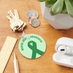 Mental Health Awareness Green Ribbon Sleutelhanger
