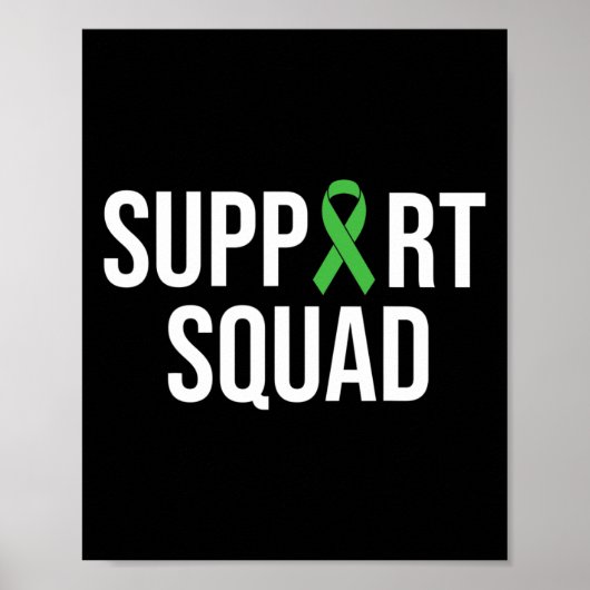Mental Health Awareness Green Ribbon Support Squad Poster (Voorkant)
