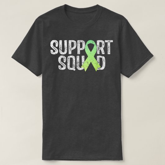 Mental Health Awareness Green Ribbon Support Squad T-shirt (Design voorkant)