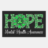 Mental Health Awareness Hope Rechthoek Sticker (Voorkant)