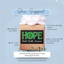 Mental Health Awareness Hope Rechthoek Sticker