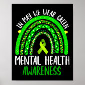 Mental Health Awareness In May We Wear Green Poster (Voorkant)