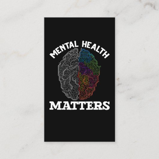 Mental Health Awareness Kinder Colorful Brain Visitekaartje (Voorkant)