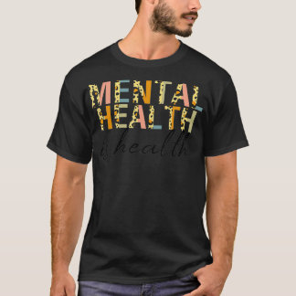 Mental Health Awareness Leopard Graphic Pastel Col T-shirt