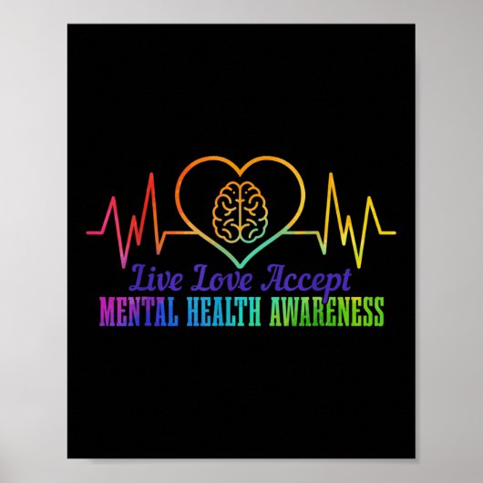 Mental Health Awareness Maand Live Liefde Acceptee Poster (Voorkant)
