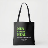 Mental Health Awareness MANNEN DIE PRATEN HEAL Cus Tote Bag (Voorkant)