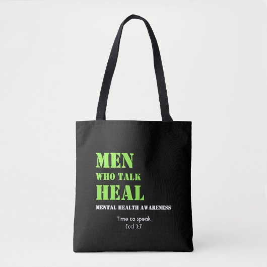 Mental Health Awareness MANNEN DIE PRATEN HEAL Cus Tote Bag (Voorkant)