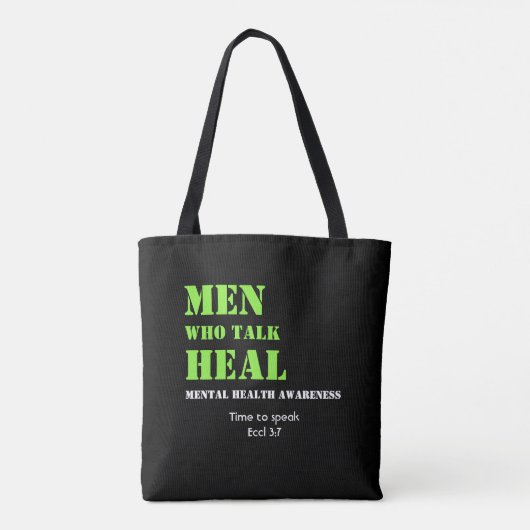 Mental Health Awareness MANNEN DIE PRATEN HEAL Cus Tote Bag (Achterkant)
