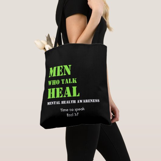 Mental Health Awareness MANNEN DIE PRATEN HEAL Cus Tote Bag (Dichtbij)