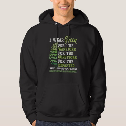 Mental Health Awareness Matters Support I Wear Gre Hoodie (Voorkant)
