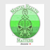 Mental Health Awareness Mental Health Retro Sunset Sticker (Vel)