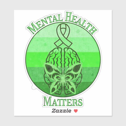 Mental Health Awareness Mental Health Retro Sunset Sticker (Vel)