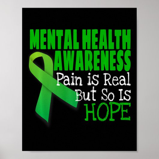 Mental Health Awareness Mental Health Ribbon Poster (Voorkant)