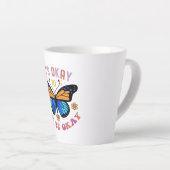Mental Health Awareness Monarch Butterfly Latte Mok (Rechterhoek)