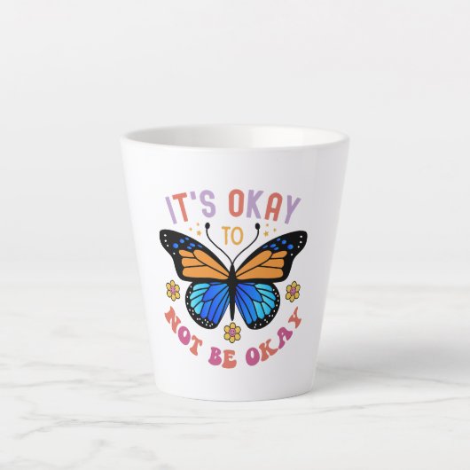 Mental Health Awareness Monarch Butterfly Latte Mok (Voorkant)
