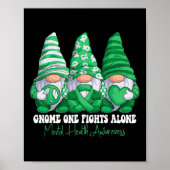 Mental Health Awareness Month Green Ribbon Gnomies Poster (Voorkant)