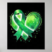 Mental Health Awareness Month Green Ribbon Heart Poster (Voorkant)