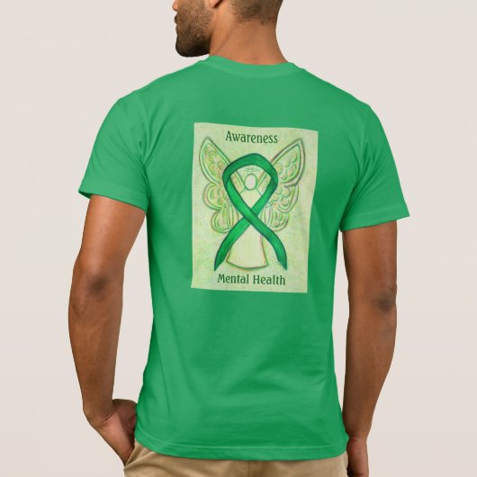 Mental Health Awareness Ribbon Angel Custom Shirte T-shirt (Achterkant)