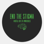 Mental Health Awareness Shirt - Groen Einde De Sti Ronde Sticker (Voorkant)