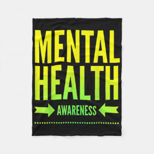 Mental Health Awareness Shirt Support Ribbon Gift Fleece Deken