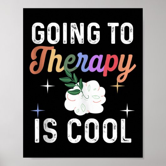 Mental Health Awareness Shirt Therapy is cool Poster (Voorkant)
