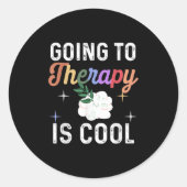 Mental Health Awareness Shirt Therapy is cool Ronde Sticker (Voorkant)