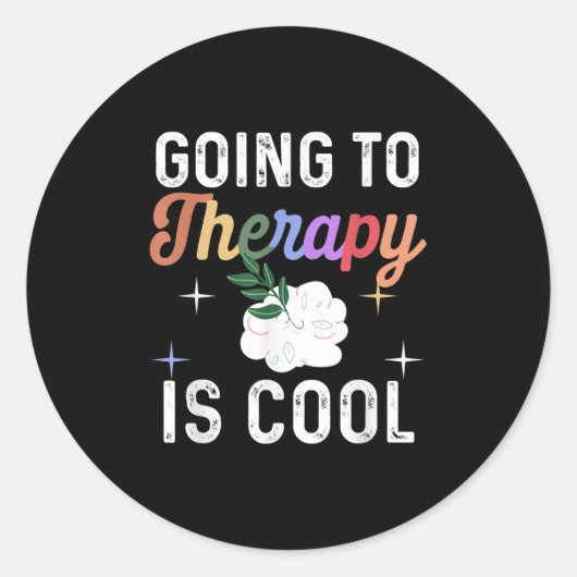 Mental Health Awareness Shirt Therapy is cool Ronde Sticker (Voorkant)