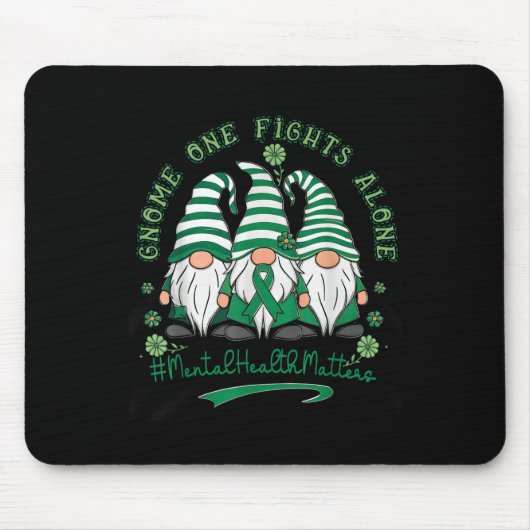 Mental Health Awareness Support Squad Gnome Green Muismat (Voorkant)