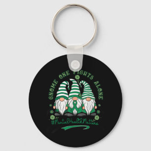 Mental Health Awareness Support Squad Gnome Green Sleutelhanger