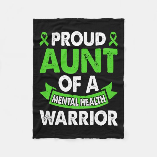Mental Health Awareness Tante van de mentale krijg Fleece Deken (Voorkant)