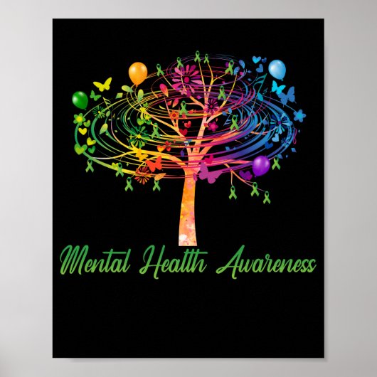Mental Health Awareness Tree Ribbon Poster (Voorkant)