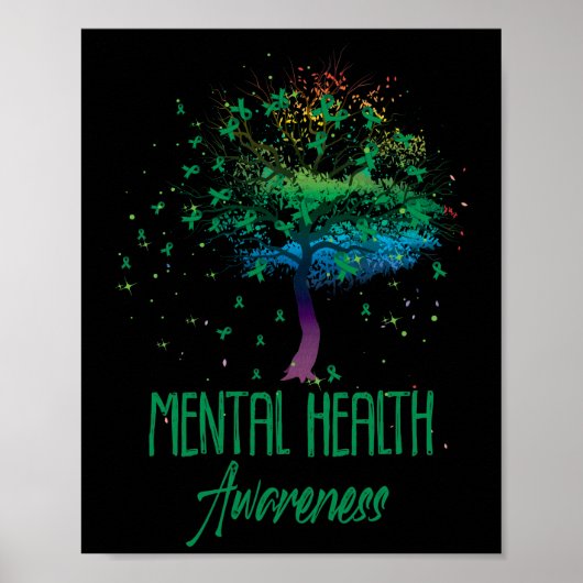 Mental Health Awareness Tree Ribbons Supporter Poster (Voorkant)