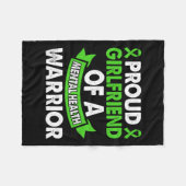 Mental Health Awareness Vriendin Warrior Mental Fleece Deken (Voorkant (Horizontaal))