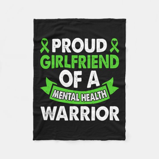 Mental Health Awareness Vriendin Warrior Mental Fleece Deken (Voorkant)