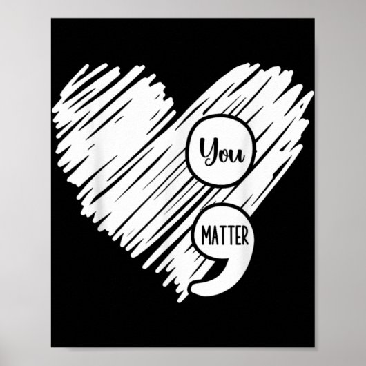 Mental Health Awareness Week Semicolon Suicide Pre Poster (Voorkant)