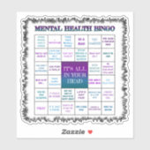 Mental Health Bingo Vinyl Sticker (Vel)