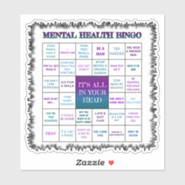 Mental Health Bingo Vinyl Sticker
