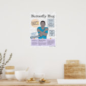 Mental Health Butterfly Hug Poster voor volwassene (Keuken)