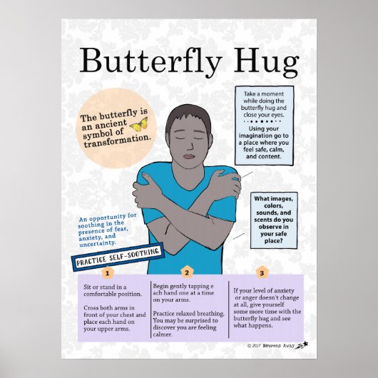 Mental Health Butterfly Hug Poster voor volwassene (Voorkant)