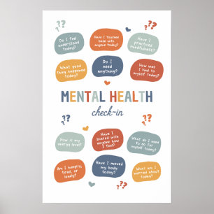 Mental Health Check-In BoHo Classroom Poster