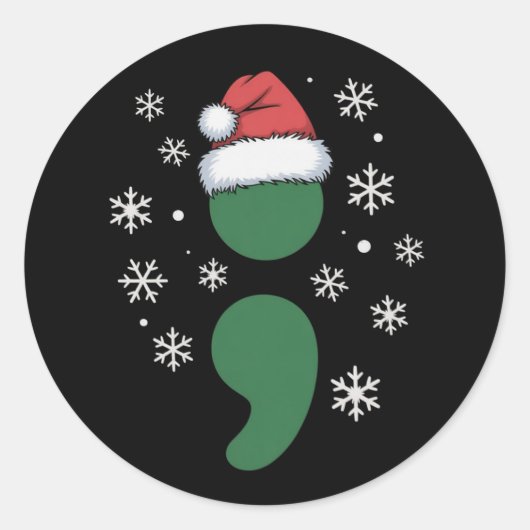 Mental Health Christmas Depression Awareness Xmas Ronde Sticker (Voorkant)