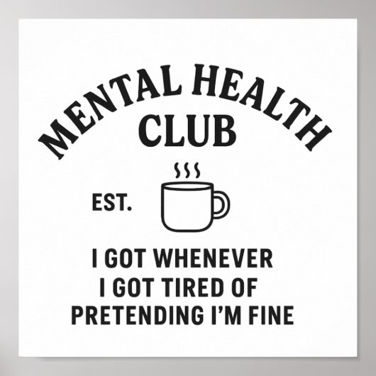 Mental Health Club – Wall Art Print (Voorkant)