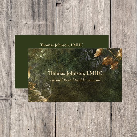 Mental Health Counselor Goud Bladeren | NATUUR Visitekaartje