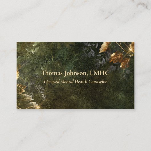 Mental Health Counselor Goud Bladeren | NATUUR Visitekaartje (Voorkant)