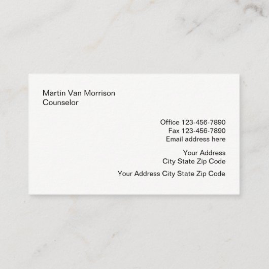 Mental Health Counselor Modern Design Visitekaartje (Achterkant)