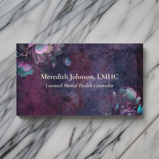 Mental Health Counselor Paarse Pioenrozen | NATUUR Visitekaartje