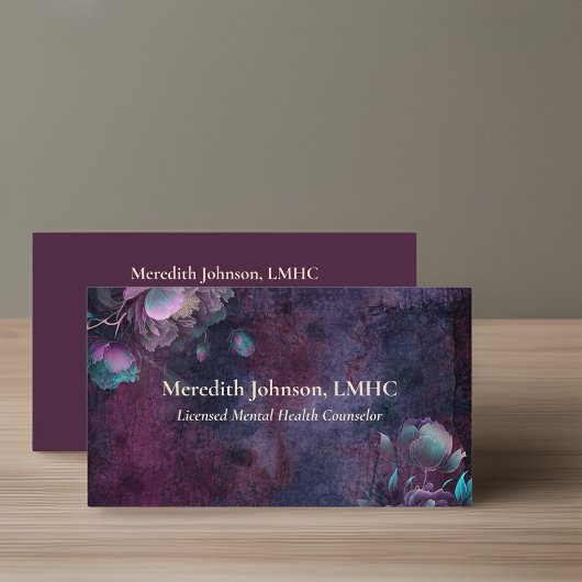 Mental Health Counselor Paarse Pioenrozen | NATUUR Visitekaartje