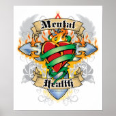 Mental Health Cross en Heart Poster (Voorkant)