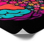 Mental Health Floral Brain Depression Awareness Co Poster (Hoek)